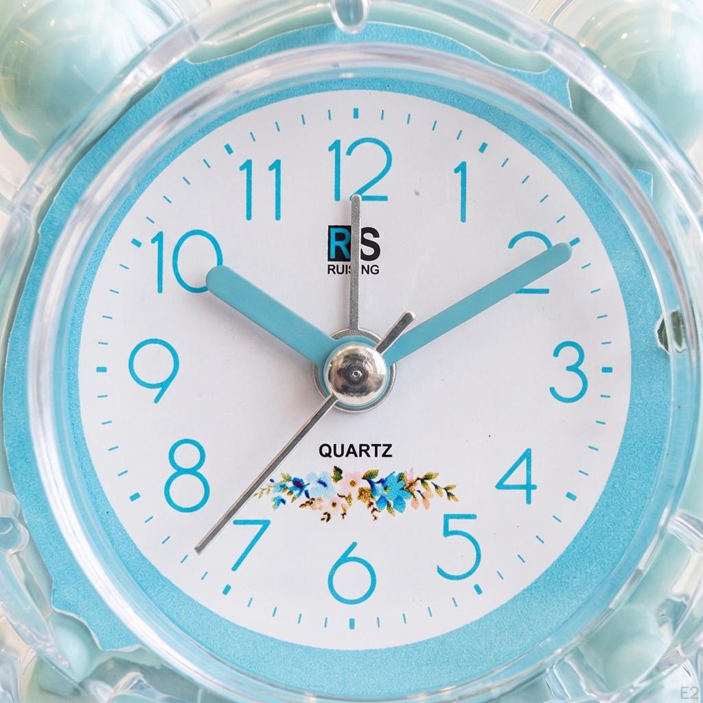 Transparent Analog Alarm Clock | Compact, Twin Chime Clock, for Bedside Table Green