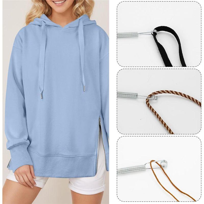 ABIY Spring Loop Drawstring Threader Tool For Sweatpants & Shorts - Bendable Metal Rope Threader Clip For Easy Sewing
