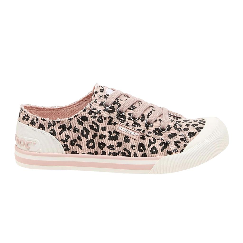 ROCKET DOG Womens/Ladies Jazzin Leopard Print Canvas Flat Trainers