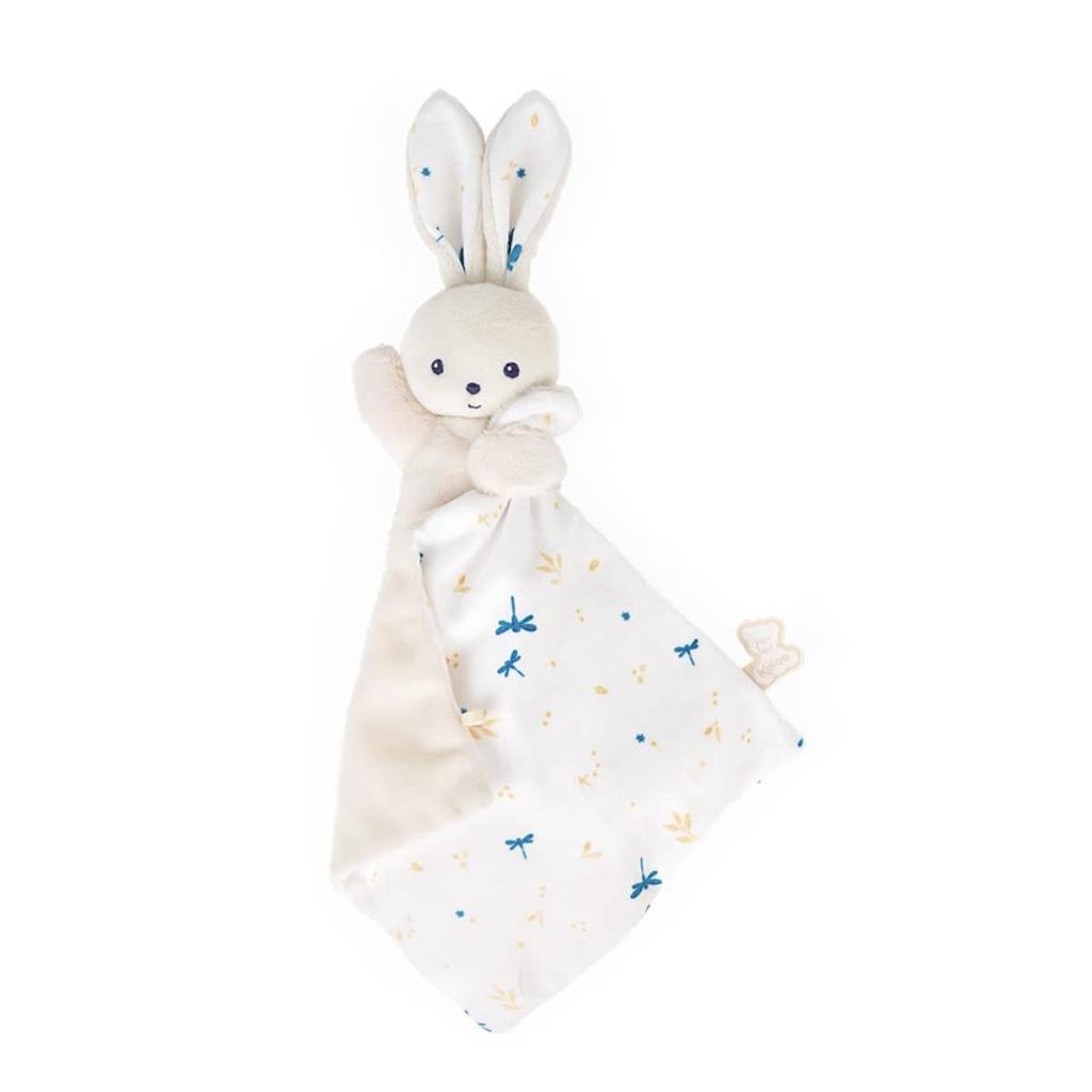 KALOO - Carré Douceur - Doudou Coniglio Bianco Delicato - Peluche Per Neonati - Quadrato 18 X 18 Cm Bianco - Materiali Ecosostenibili - Confezione
