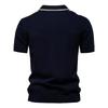 Sommer Herren Revers Kurzarm Gestricktes Polo Gestreifte Naht Kurzarm Polohemd Herren