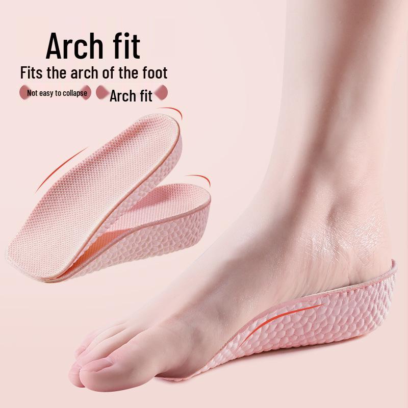 Unisex 7-Point Arch Support Invisible Height-Increasing Sweat-Wicking Insoles for Flat Feet