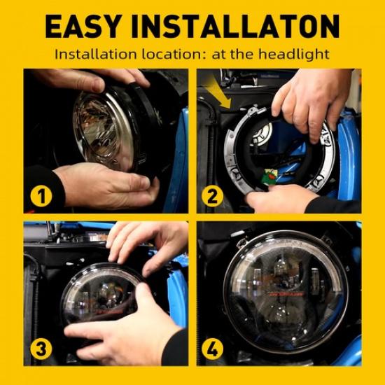 Fit 2007-2018 Wrangler Jeep Headlight JK 7" Ring Bracket Mount 2X Replacement He