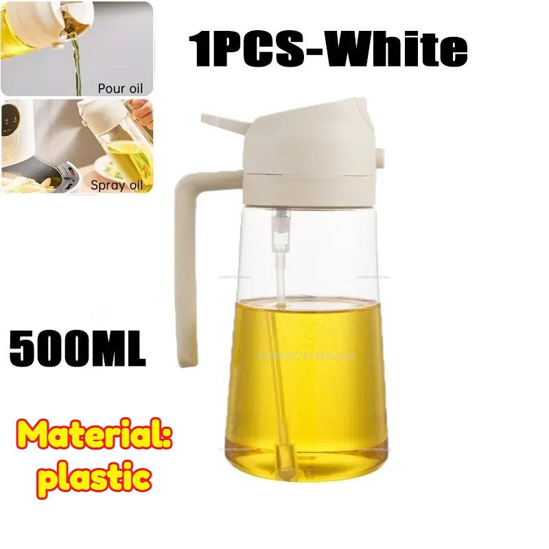Oil Spray Pot 2-in-1 Plastic Household Kitchen Oil Bottle Nebulizing Mist Filling Cooking Oil Spray Pot Dual Use Camping