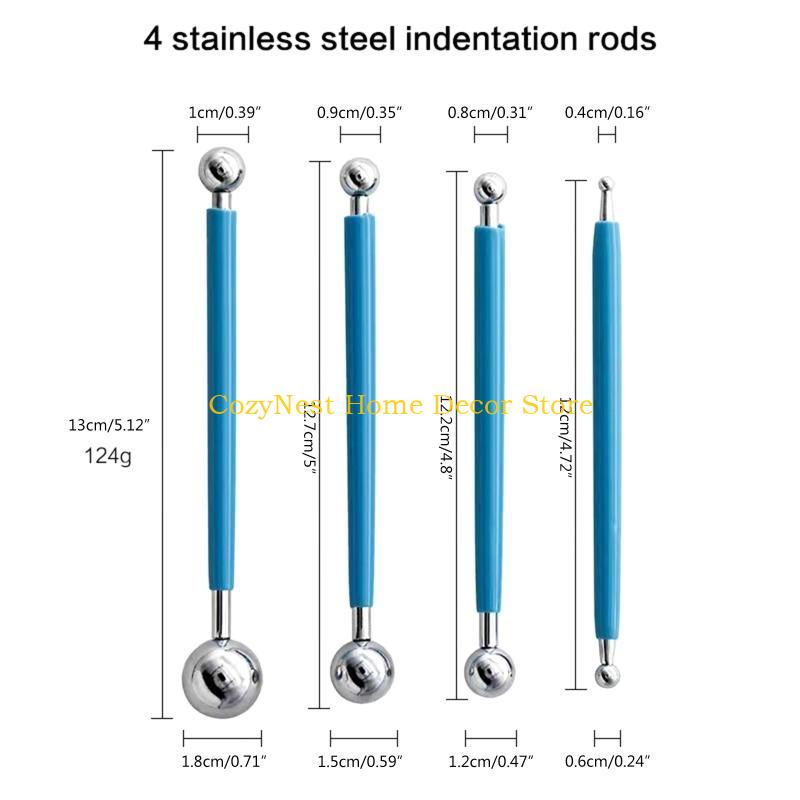 92MF Kids Clay Sculpting Tools Ball Styluses Dotting Modeling Double-Head Ceramic Pottery Tool for Shaping Sculpting 10 Set