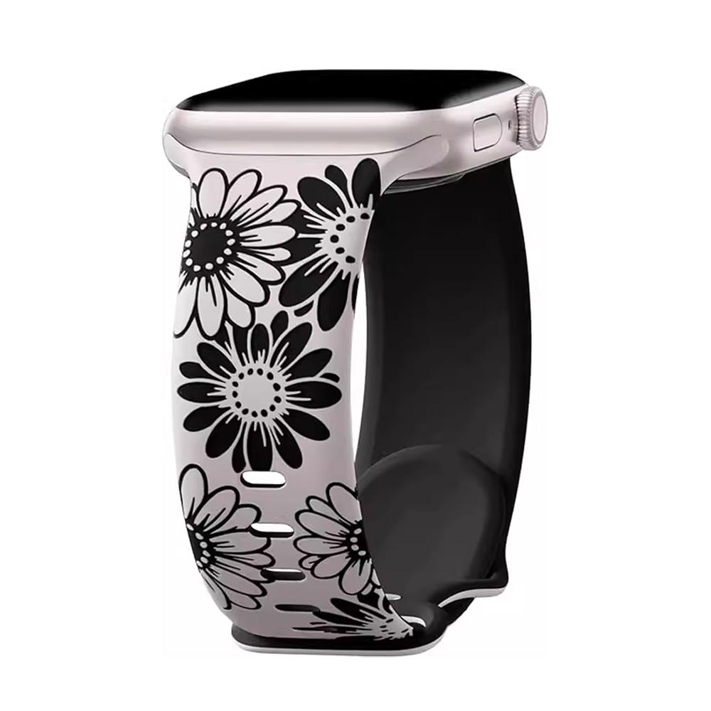 Engraved Strap For Apple Watch Band 46mm 44mm 42mm 45mm 41mm 40mm 49mm Silicone Correa Bracelet Series 11 10 9 8 7 SE 6 5 Ultra