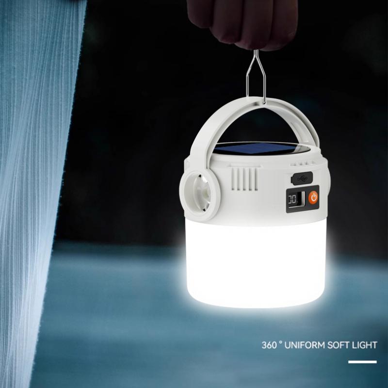 New Solar Powered Rechargeable Lithium Battery Tent Multi Functional Handheld Long Range Outdoor Retro Camping Light Atmosphere