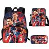 Set Zaino Scolastico per Bambini a Tema Messi con Borsa a Tracolla Astuccio per Studenti Elementari