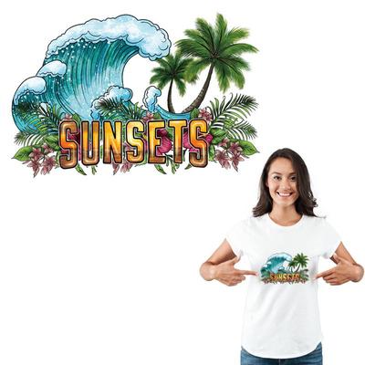 Summer Spray Coconut Hot Transfer Ironing Patch Denim Jacket T-shirt Summer Series Stickers