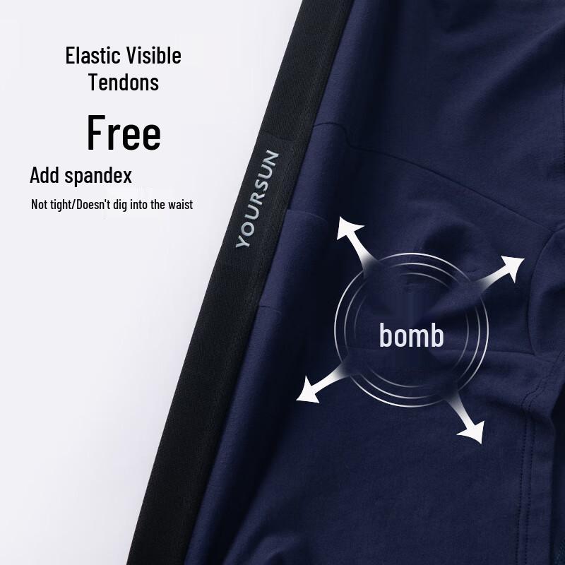 Yiershuang Men's Plus-Size Cotton Boxer Briefs 4-Pack