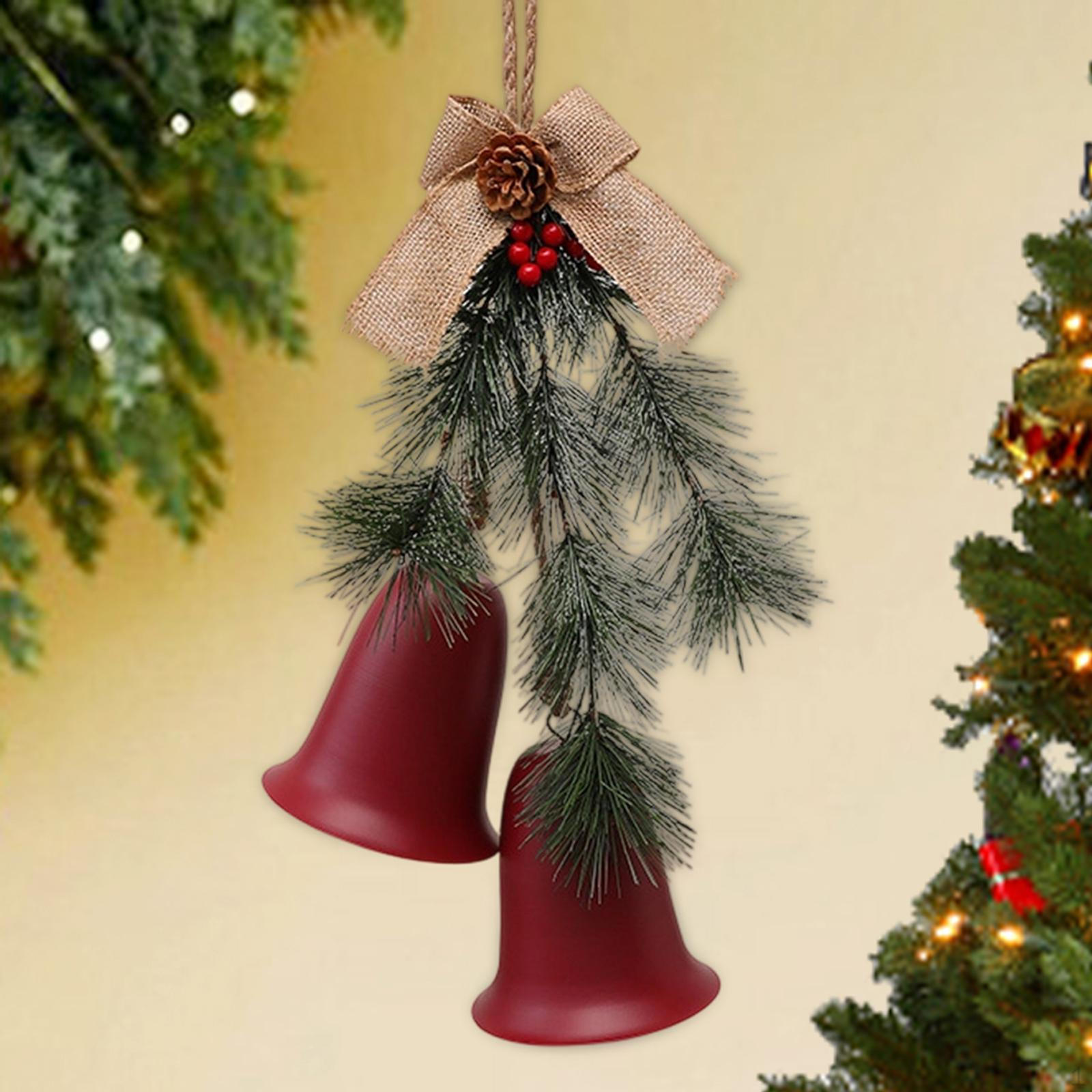 

Christmas Bell Ornament Charm Pendant Decorative Rustic Tree Decoration Xmas Decor for Red Bell