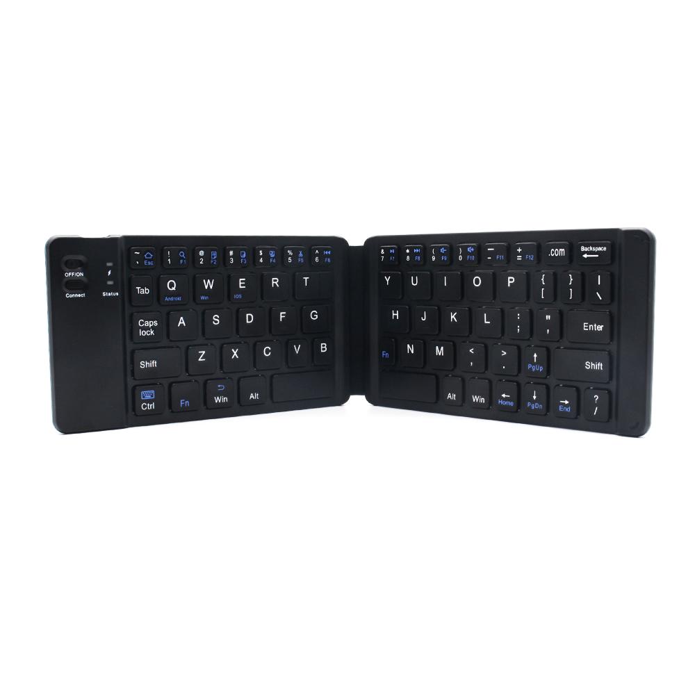 Oem Arabisch Spanisch Taschenformat USB Mini Bluetooth Faltbare Tastatur Doppelt faltbare Tastatur Faltbare Bluetooth-Tastatur