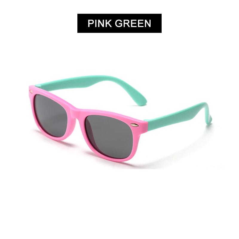 Fashoin Kids Polarized Sunglasses Boys Girls Vintage Silicone Children Sun Glasses Stylish Safty TR90 Eyeglasses Baby UV400 Polarized розовый зеленый