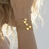 Elegant French Love Heart Pendant Bracelet - Stainless Steel Chain, Chic Fashion, Versatile and Exquisite Design.