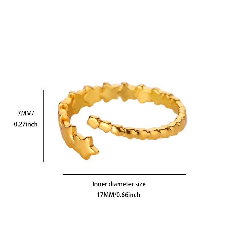 Pentagram Star Stacked Gold-plated Ring Ring Women's Niche Personality Wear Tail Ring Jewelry