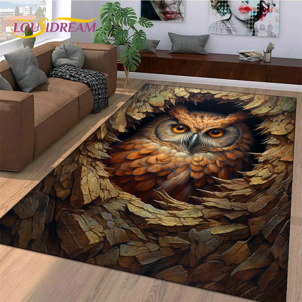 Cute Owl Eagle Birds Cartoon Rug Carpet for Living Room Bedroom Decor,floor Mat Decoration for Sofa Doormat