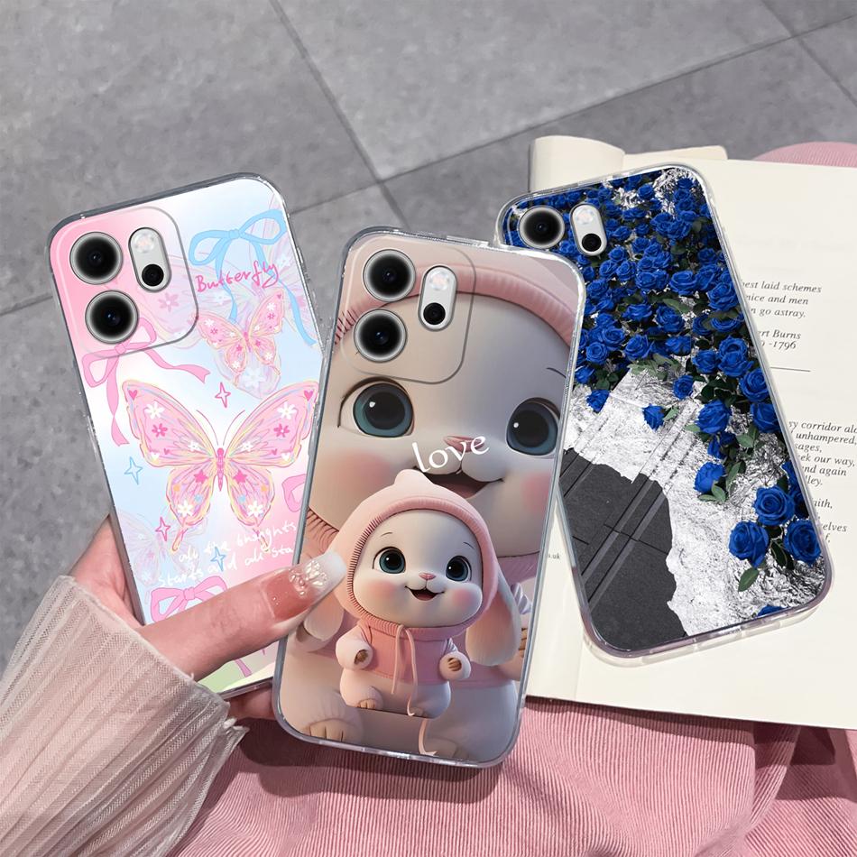 For Oppo Reno 14F 5G Phone Case Leisure Style Patterns Soft Silicone TPU Transparent Lightweight Cover For Oppo Reno14 F Capa