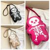 3D Skeleton Shoulder Bag PU Leather Cute Ghost Purse Creative Halloween Crossbody Bag  Party