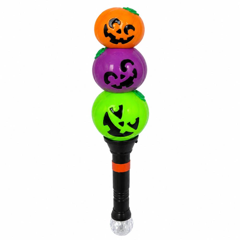 Glowing Halloween Pumpkin Glitter Stick - Three-Layer Stacked, Colorful Handheld Costume Toy