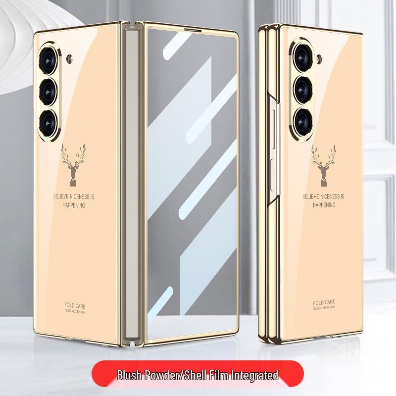 Kompatible Samsung Z Fold6 Falthandyhülle mit bemaltem Glas, HD-Schutz und integrierter Klapphülle.