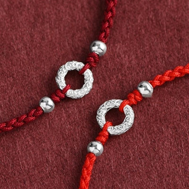 Handgefertigtes geflochtenes rotes Seilarmband Unisex Glücksbringer Freundschaftspaar Geschenk Tierkreisjahr Glücksarmband