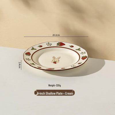 ZISIZ Niedliches Kaninchen Keramik Flachteller Set