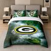 3Pcs Bedding SetGreen Bay Packers Soft Bed Sheet and Two Pillowcases Home Bedroom Decor
