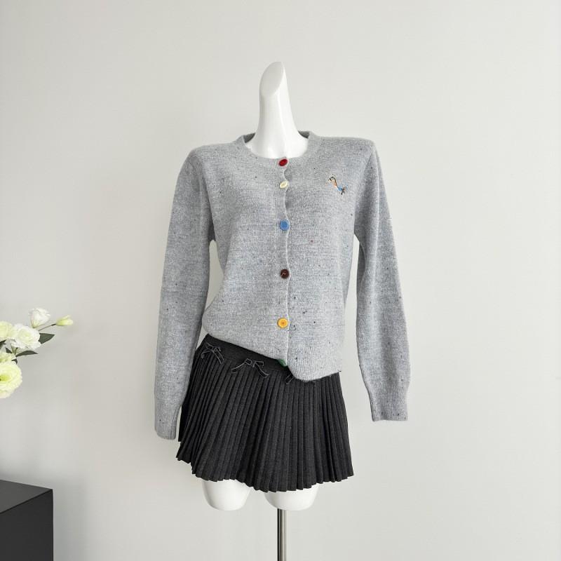 Cárdigan de Punto Oversize para Mujer con Motivo de Caballo Bordado Ajuste Holgado Top de Manga Larga
