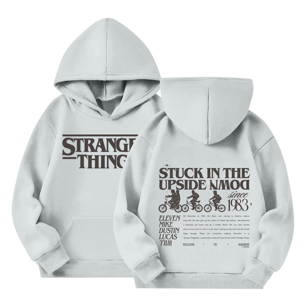 Kinder Langarm Lockerer Pullover Buchstabenaufdruck Kordelzug Kapuzen-Sweatshirt