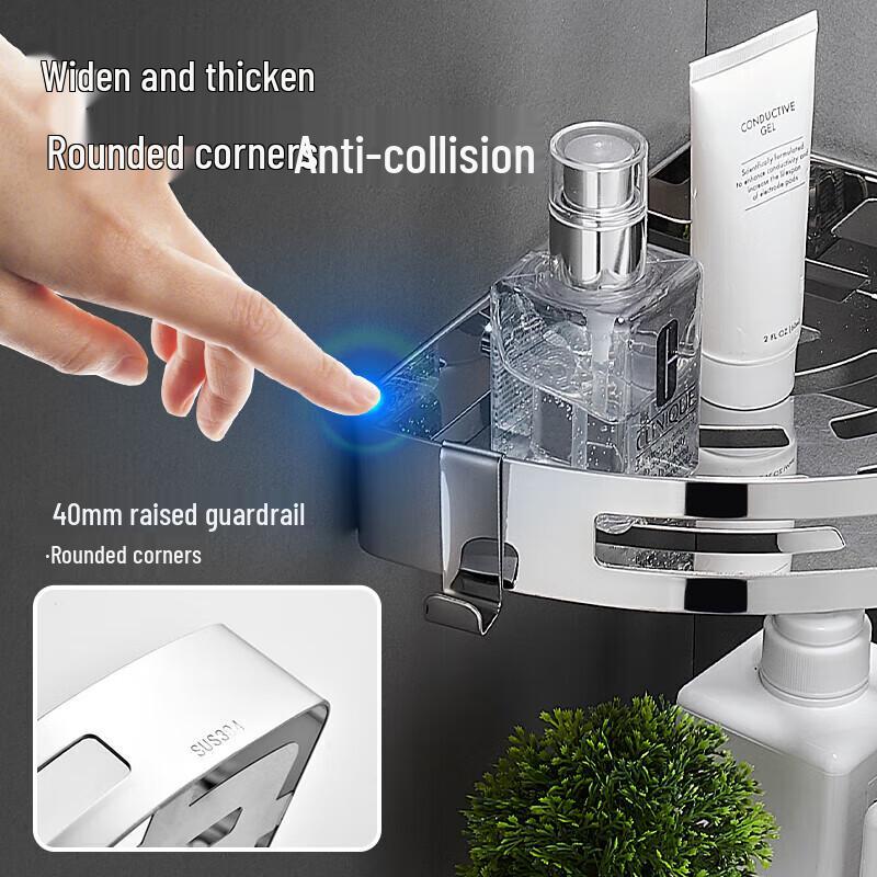 304 Stainless Steel Punch-Free Corner Shower Shelf