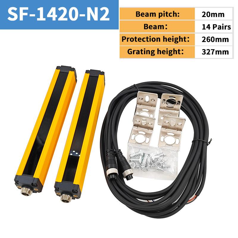 Safety Light Curtain Sensor 20mm 40mm Pitch Area Protection Device Industrial Infrared Grating Barrier NPN PNP Output 12-24V DC