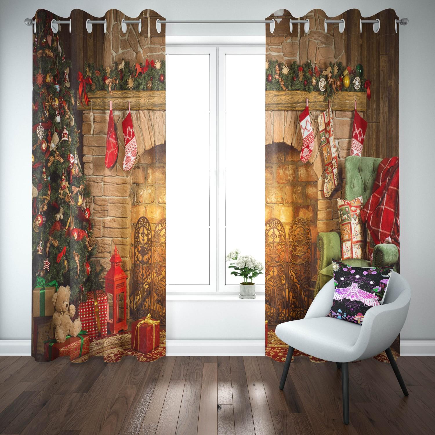 

2024 Рождественские шторы для гостиной Шторы для гостиной Спальня Эстетическое украшение Снежинки Шторы 2 панели Домашний декор W60H60(CM)x2PCS&Grommet Top