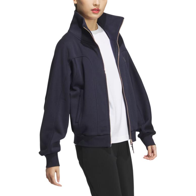 adidas Small Logo Series Fleece Jacket Women Jacket Legendary-Ink-Blue JJ3567