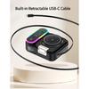 8 in 1 Magnetic Wireless Charger Retractable USB-C Cable RGB Ambient Light Alarm Clock Multi-Device Desk Station