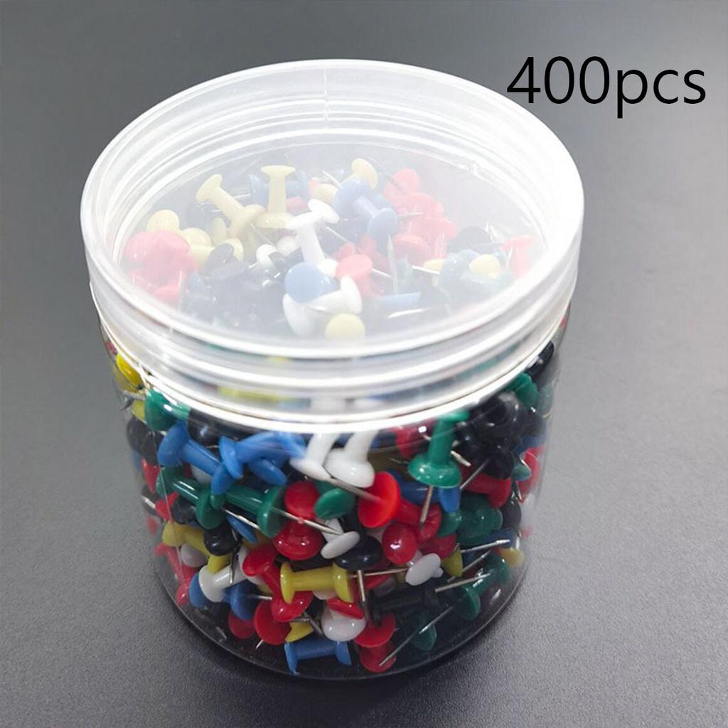 400PC Push Pins,Thumb Tacks for Bulletin Board,Thumb Tacks for Wall Hangings,Office Tacks Color Pins for Desk Decor Organization