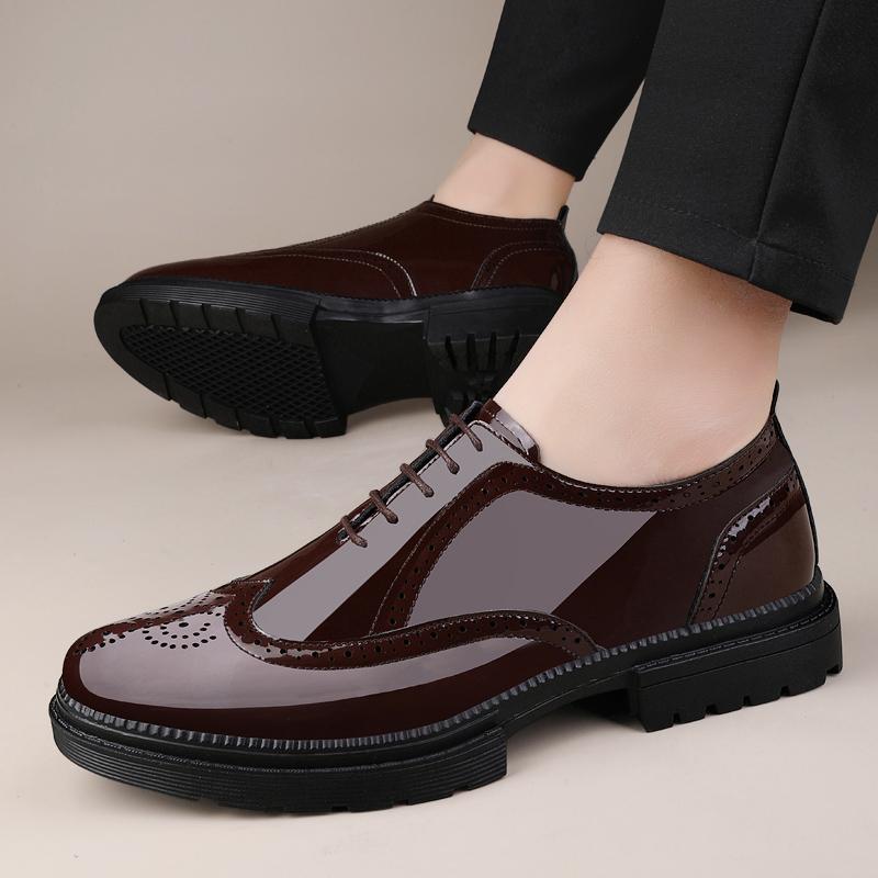 High Quality New Block Carved Leather Shoes Men's Lace Up Comfortable Leather Shoes Classic Thick Soled Men's Gentlemen's Shoes