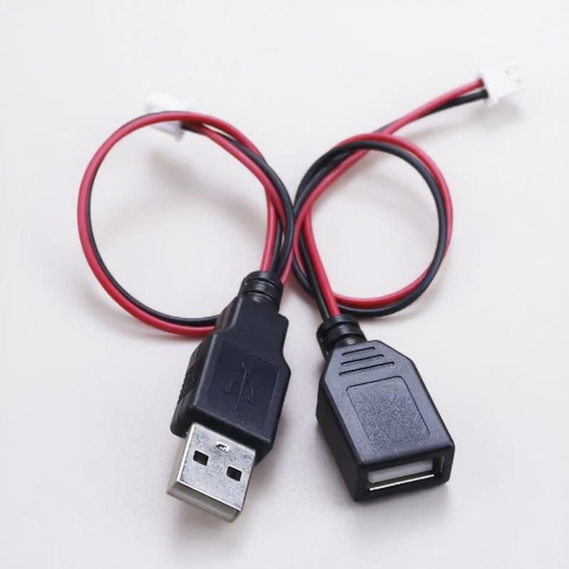 USB Male And Female Head to XH2.54-2P Terminal Wire 2-Core Power Socket DIY Accessories for PH2.0 Terminal Wire