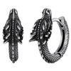 Stylish Dragon Hoop Earrings Stainless Steel Ear Studs for Men Women Hip Hop Punk Party Accessory Unisex Jewelry