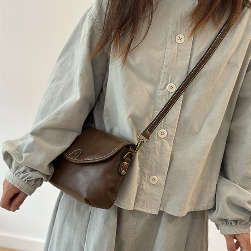 Johnature Summer Mobile Phone Bag Genuine Leather Retro Small Bag Versatile Women's Shoulder Crossbody Bags