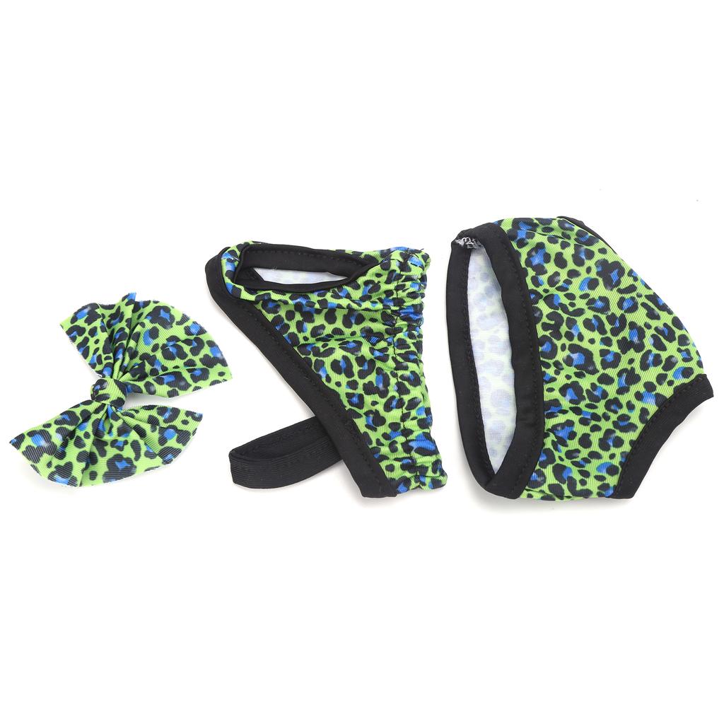 Leopard Print Baby Doll Clothes Swimsuits 18Inch Baby Doll Bathing Suit with Hair Clip