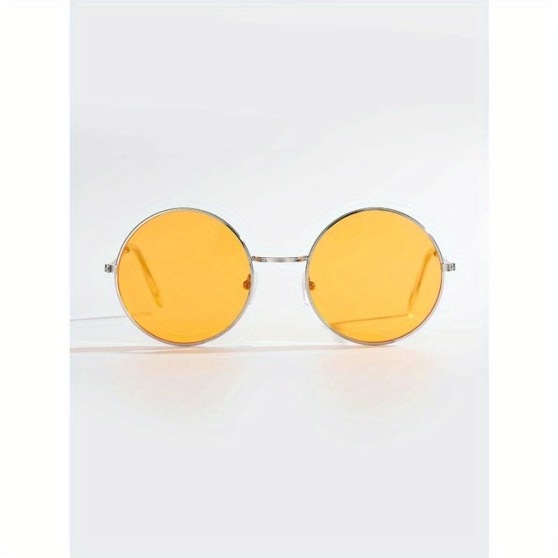 1 par Gafas de Moda de Montura Redonda para Hombre Lentes Tintadas para Decoración Vintage Accesorios de Playa Gafas de Sol Sombras de Festival para Vacaciones de Verano en la Playa
