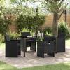 VidaXL 5-piece Garden Dining Set with Cushions In Black Poly Rattan 3379946