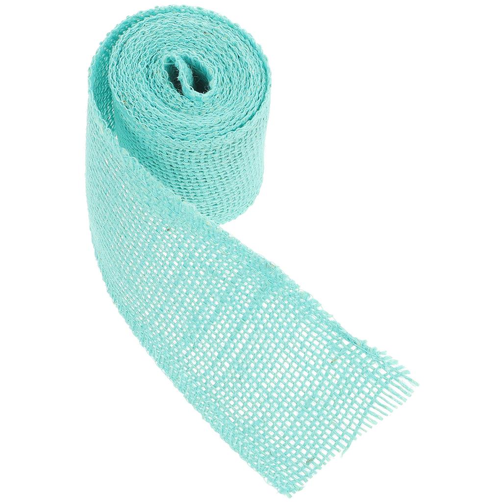 Sky Blue Jute Burlap Ribbon Roll 2M Length 6Cm Width Natural Texture Craft Wrap Wedding Christmas Decoration Burlap Ribbon Blue