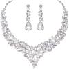 Leaf Branch Shape Wedding Jewelry Set Necklace Ear Studs Set Women Necklace Korean Style Earrings