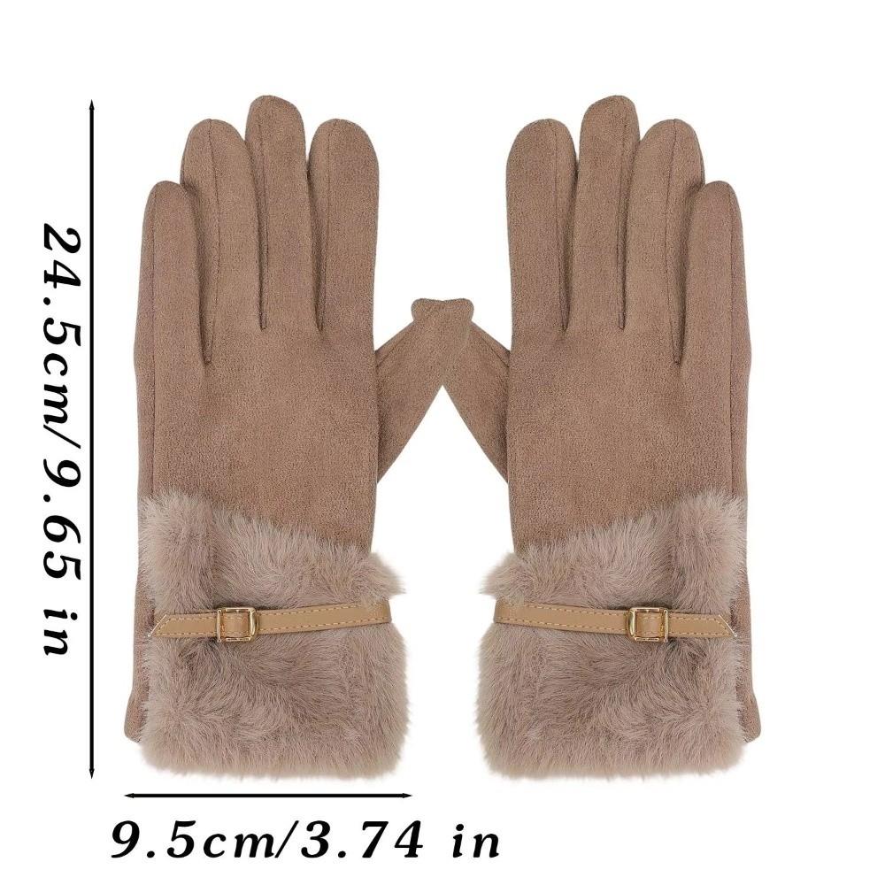 Plush Lining Winter Gloves Warm Thick Gloves New Touch Screen Gloves Women
