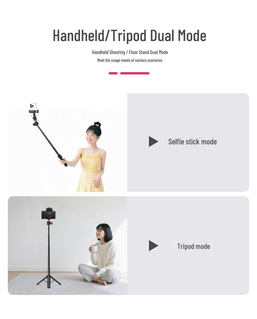 Ausziehbarer Selfie-Stick & Stativ für Smartphones & Kameras