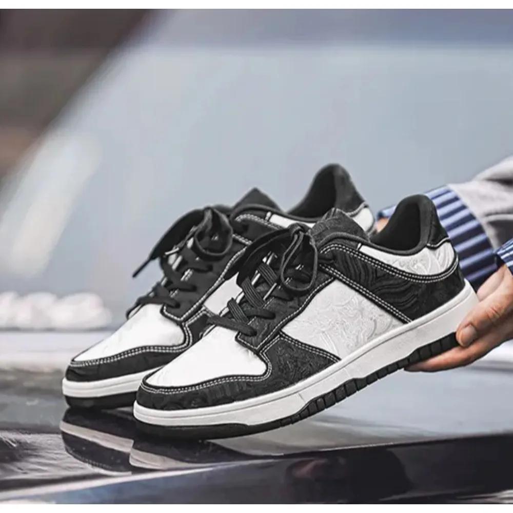 

Мужская высококачественная повседневная спортивная обувь, универсальный и удобный стиль обуви, осенний тренд, мужская обувь, с круглым носком, на шнуровке, черная 48