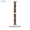 Luxury Leopard Print Resin Metal Strap For Apple Watch Ultra3 Band 49mm Slim Strap for iWatch Series 11 10 9 8 SE3 38/40/41/42/44/45/46 Woman Bracelet