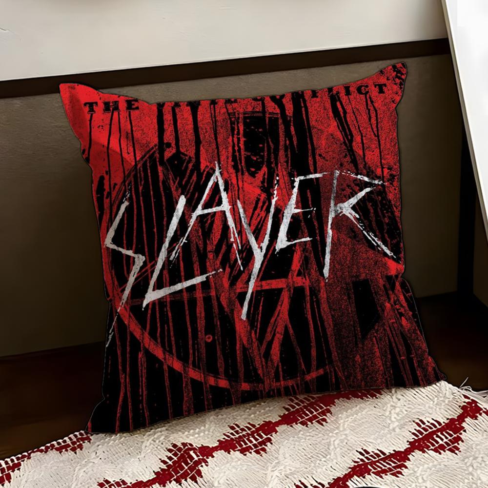 Heavy Metal Band SSlayer Cushion Cover Reversible Soft Durable Pillow Cover Home  Car MultiScene Use for Daily Comfort