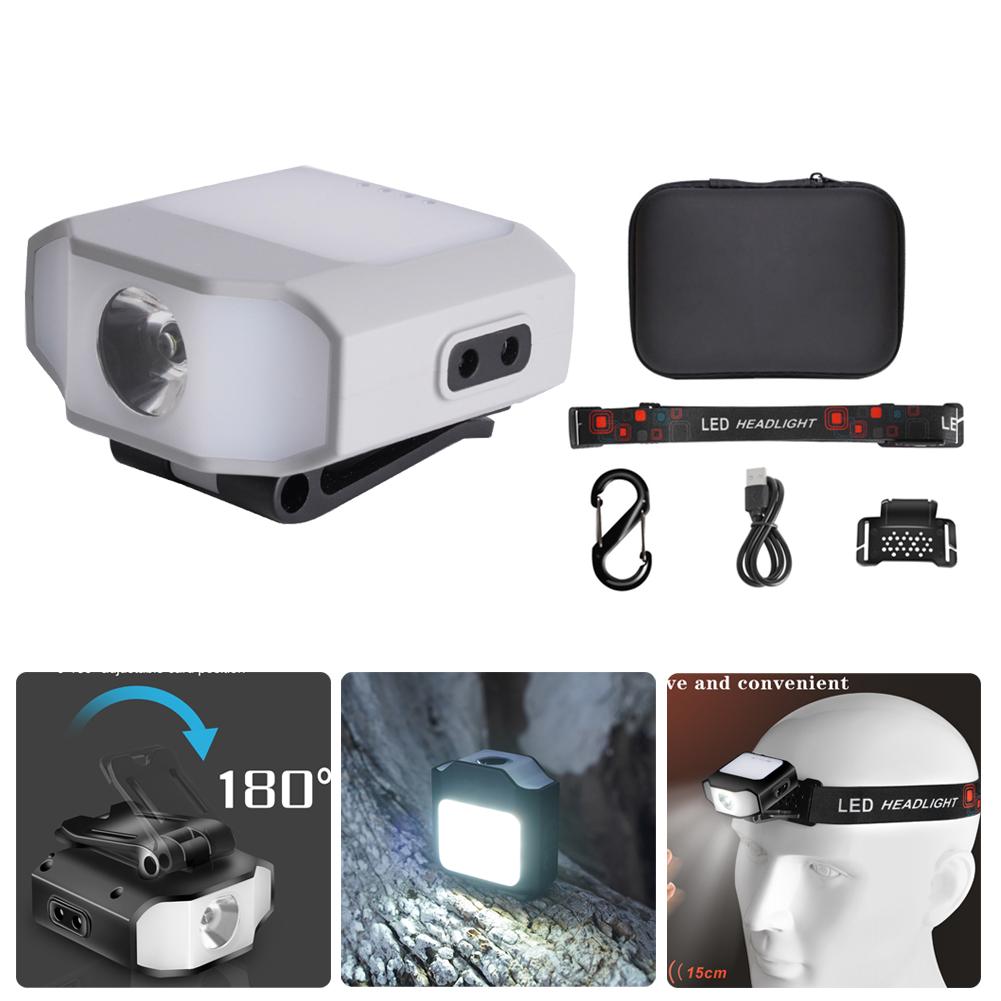 1200mAh Mini Cap Clip Headlamp 700LM TYPE-C Rechargeable Induction LED Light Waterproof LED Sensor Headlight Outdoor Lighting